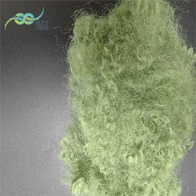 satın al Yeşil Çürük Konjugasyonlu Geri Dönüştürülmüş Poliester Staple Fiber Silikonize 15D Fiber Çevrimiçi üretim
