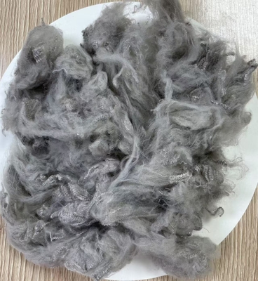 İyi bir fiyat. Geri Dönüşümlü Polyester Staple Fiber 1.5D 38mm Açık Gri UV Korumalı çevrimiçi